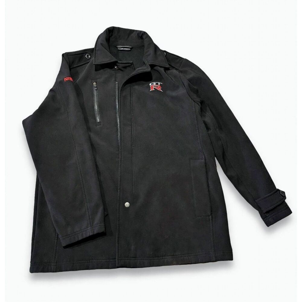 FOSSA Nissan GT-R Jacket Mens L Black Softshell Embroidered Logo Pre-Owned